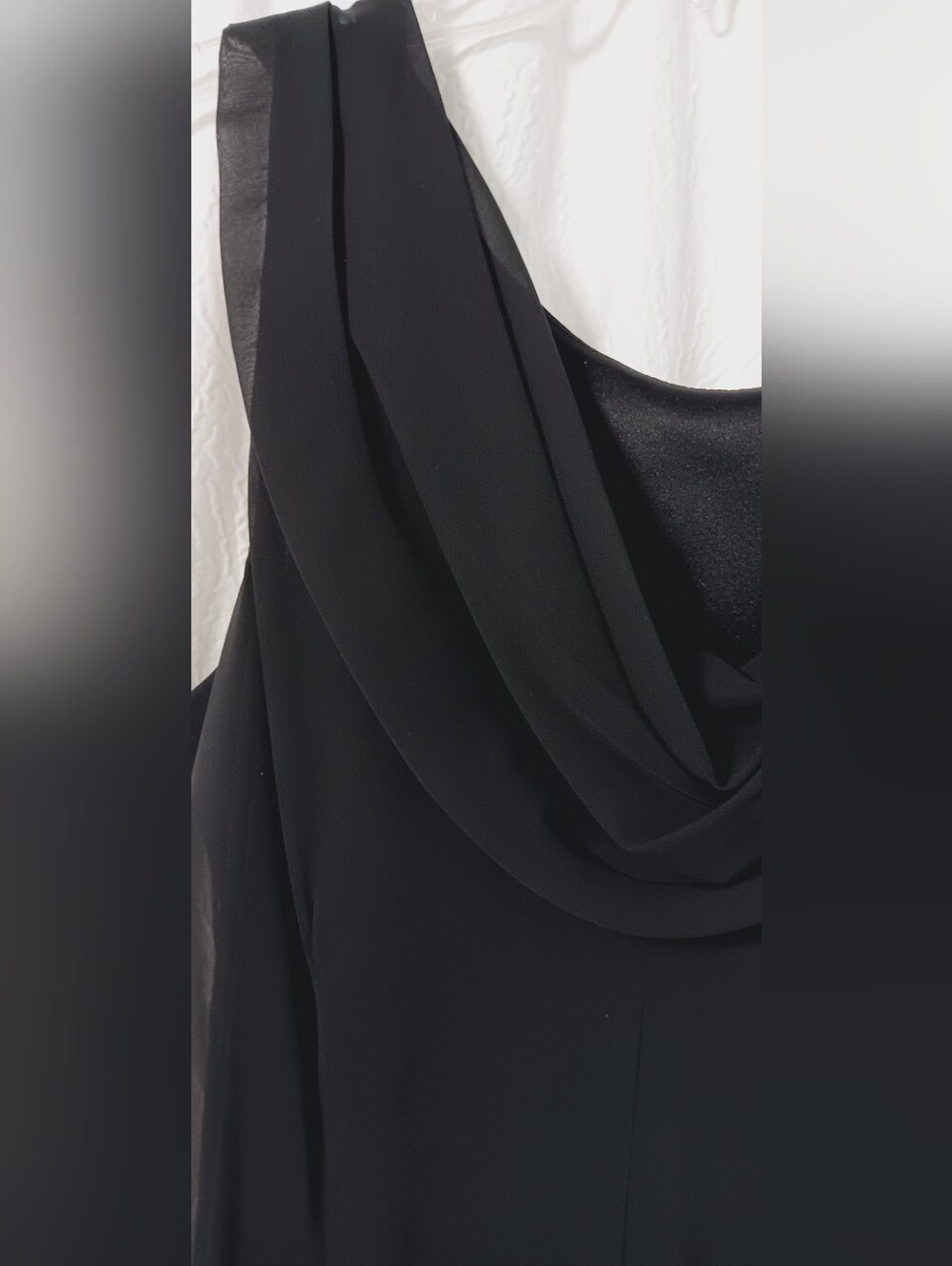 Dressbarn  Black Floral Sequin Shiffon Midi Dress with Cowl Back Size 16w - Picture 5 of 11